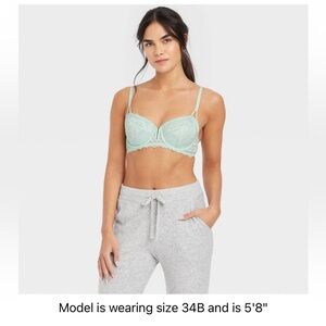 NWT Auden Unlined Balconette Bra - Ocean Green 32B